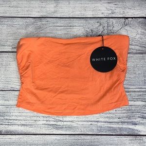 NWT White Fox Boutique Strapless Crop Top